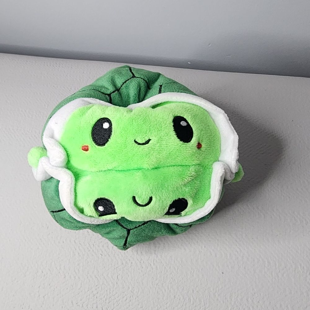 Tee Turtle  Teeturtle Soft Plush Green Two Faces Happy Sad Upside Down